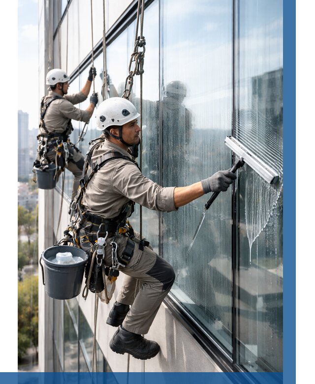 Мойка окон альпинистами в Сальске от 4576 р. | ВЫСОТНИК-Слс