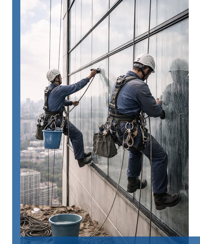 Профессиональная мойка фасадных окон альпинистами в Сальске