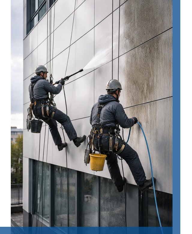 Мойка фасада из композита в Сальске по цене от 305 р. | ВЫСОТНИК-Слс