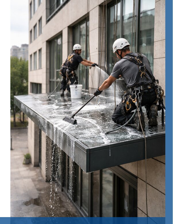 Мойка козырьков и навесов в Сальске от 3559 р. | ВЫСОТНИК-Слс