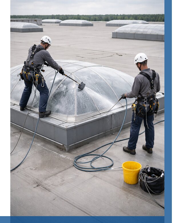 Мойка зенитных фонарей в Сальске, заказать от 4576 р. | ВЫСОТНИК-Слс