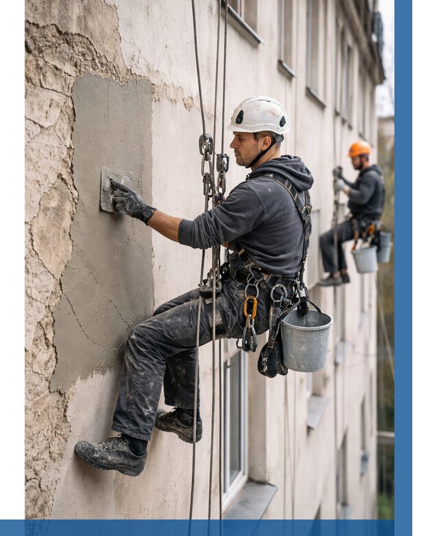 Восстановление штукатурки фасада в Сальске от 1220 р. | ВЫСОТНИК-Слс