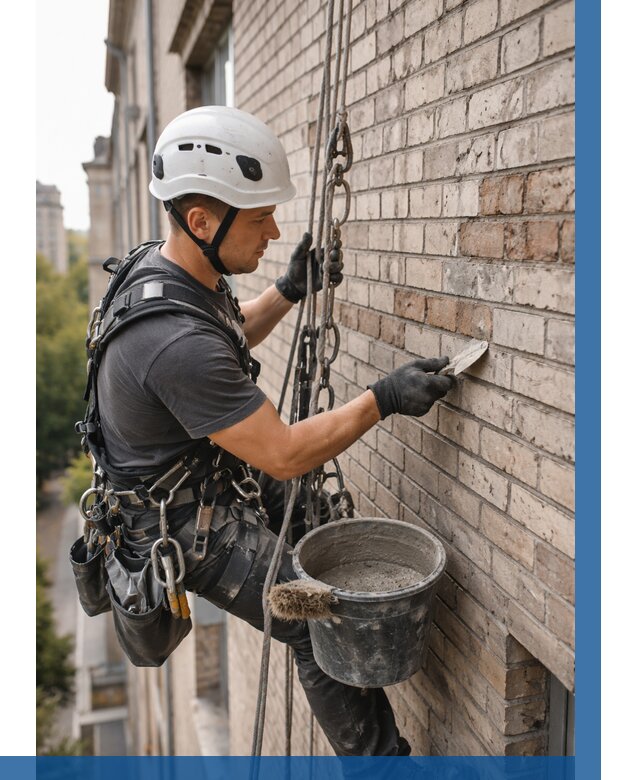 Ремонт кирпичной кладки фасада в Сальске от 1830 р. | ВЫСОТНИК-Слс