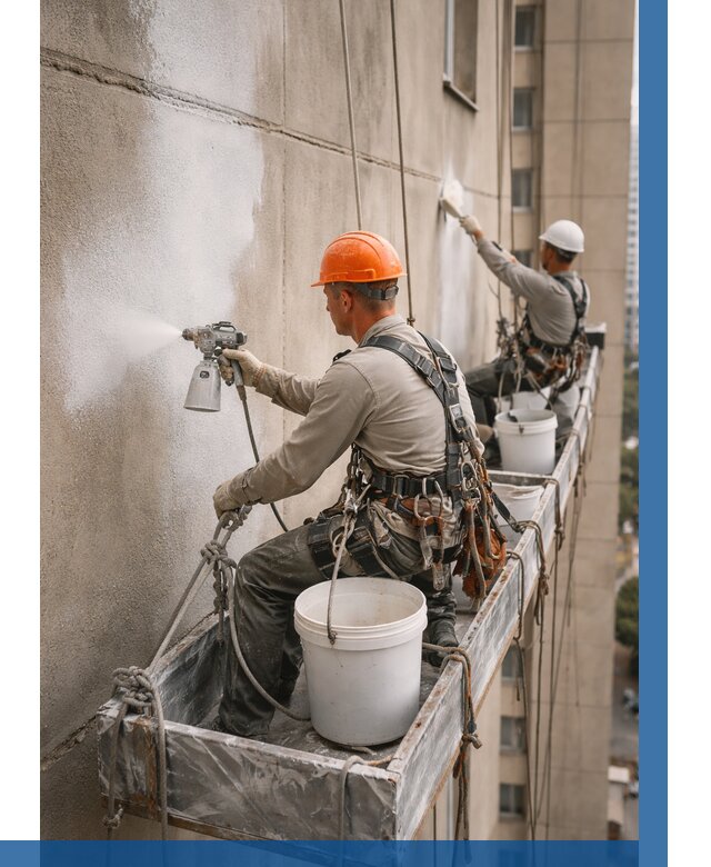 Грунтовка фасада на высоте в Сальске от 122 р. | ВЫСОТНИК-Слс