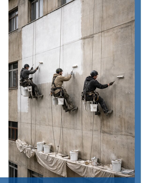 Покраска бетонного фасада в Сальске от 356 р за м2 | ВЫСОТНИК-Слс