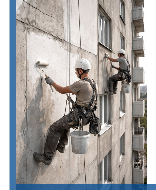 Покраска бетонного фасада в Сальске для жилых и промышленных объектов