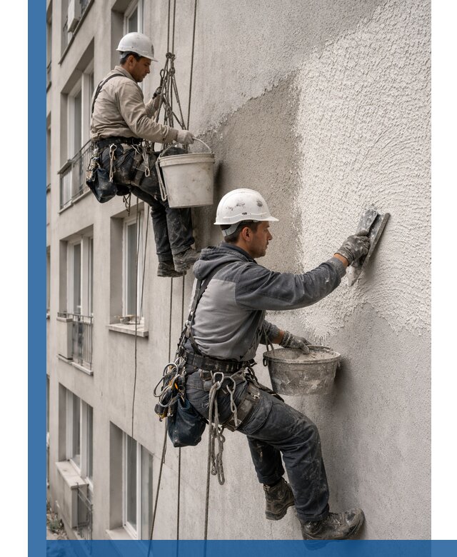 Нанесение декоративной штукатурки короед на фасад в Сальске