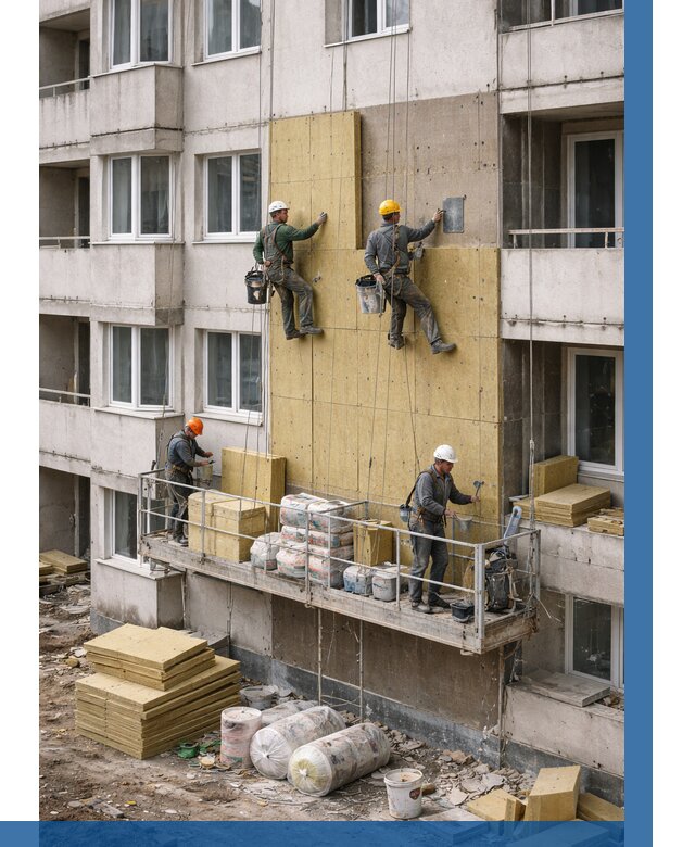 Утепление фасада минватой в Сальске от 1525 р. | ВЫСОТНИК-Слс