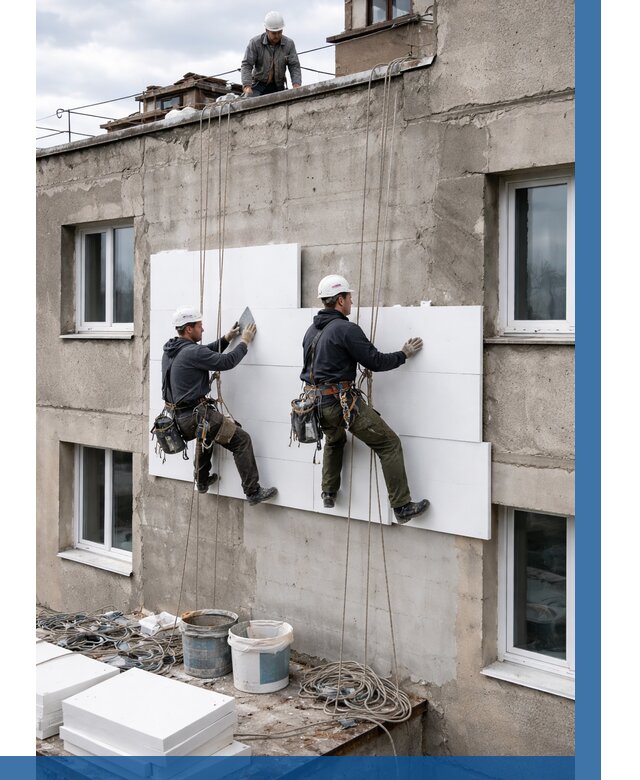 Утепление фасада пенополистиролом в Сальске от 1830 р. | ВЫСОТНИК-Слс