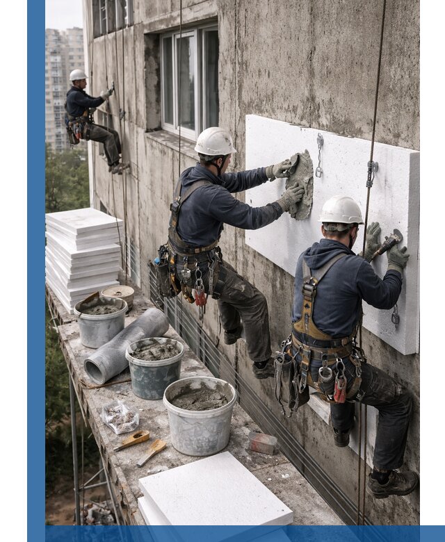 Утепление фасада пенополистиролом в Сальске под ключ