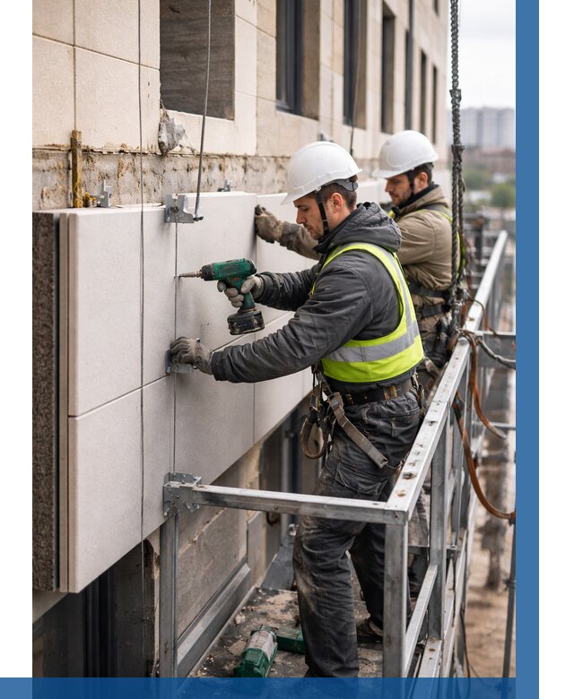 Монтаж фасадных термопанелей в Сальске от 1525 р. | ВЫСОТНИК-Слс