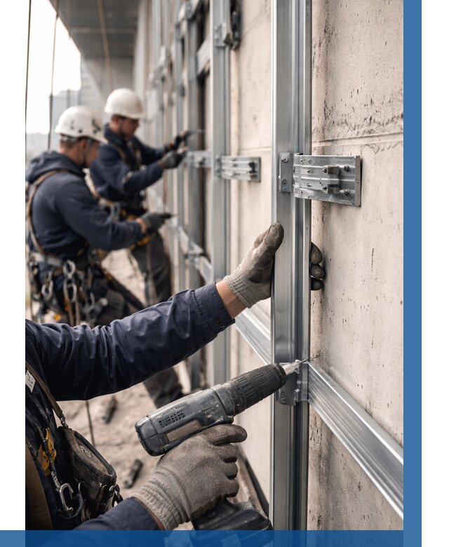 Монтаж подсистемы вентфасада в Сальске от 864 р. | ВЫСОТНИК-Слс