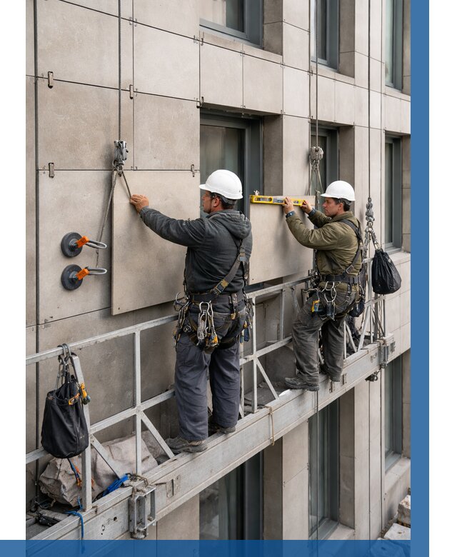 Монтаж керамогранита на фасад в Сальске от 2542 р. | ВЫСОТНИК-Слс