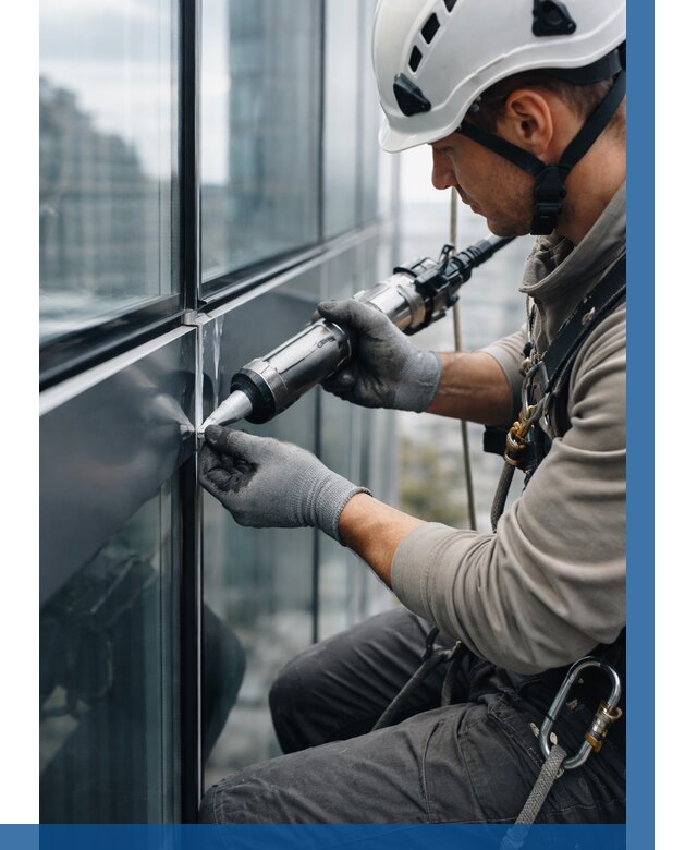 Герметизация стыков витража в Сальске от 1220 р. | ВЫСОТНИК-Слс