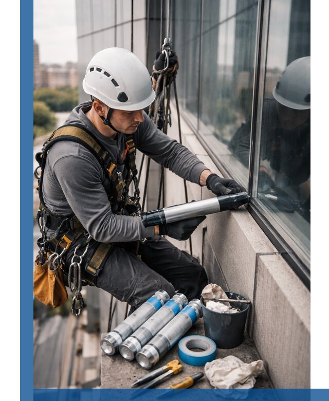 Герметизация стыков витража в Сальске для герметичных фасадов