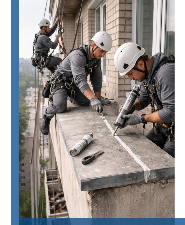 Герметизация балконного козырька в Сальске профессионально