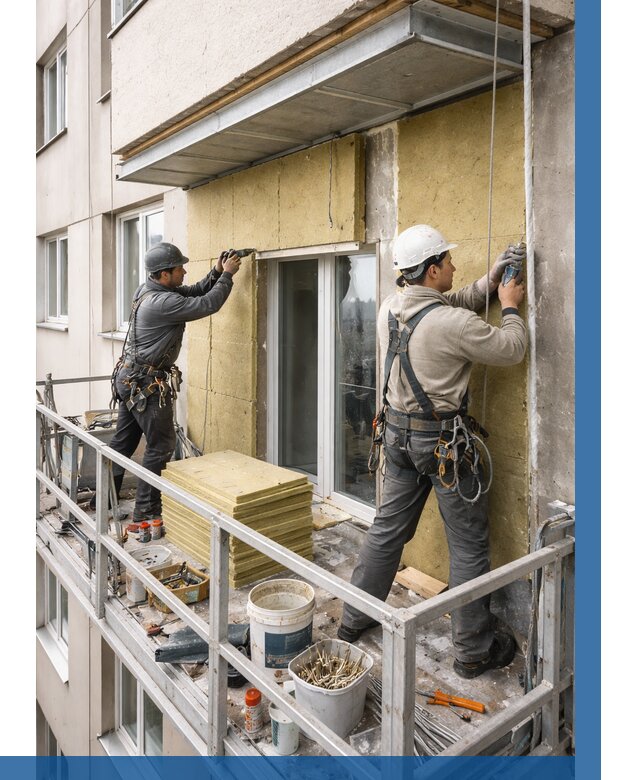 Утепление балкона снаружи в Сальске от 1627 р. под ключ ВЫСОТНИК-Слс