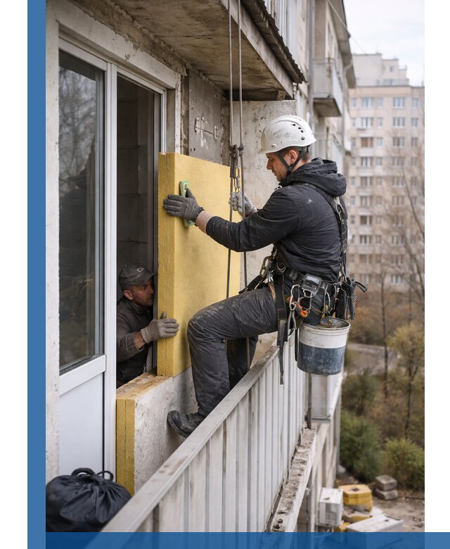 Профессиональное утепление балкона снаружи в Сальске под ключ