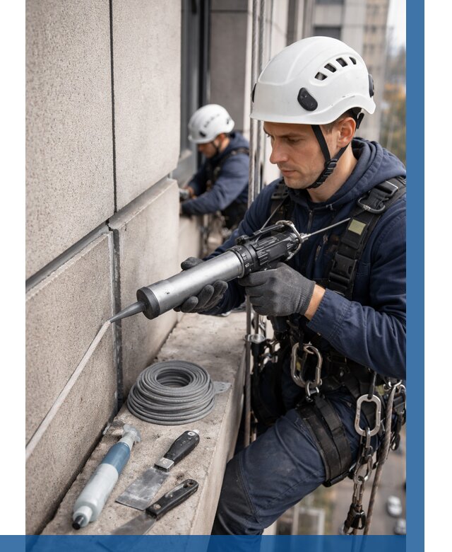 Герметизация деформационных швов фасада в Сальске от 712 | ВЫСОТНИК-Слс