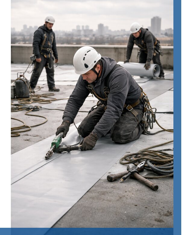 Ремонт мембранной кровли в Сальске от 1830 р./м2 | ВЫСОТНИК-Слс