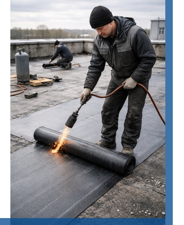 Ремонт наплавляемой кровли в Сальске от 712 р. | ВЫСОТНИК-Слс