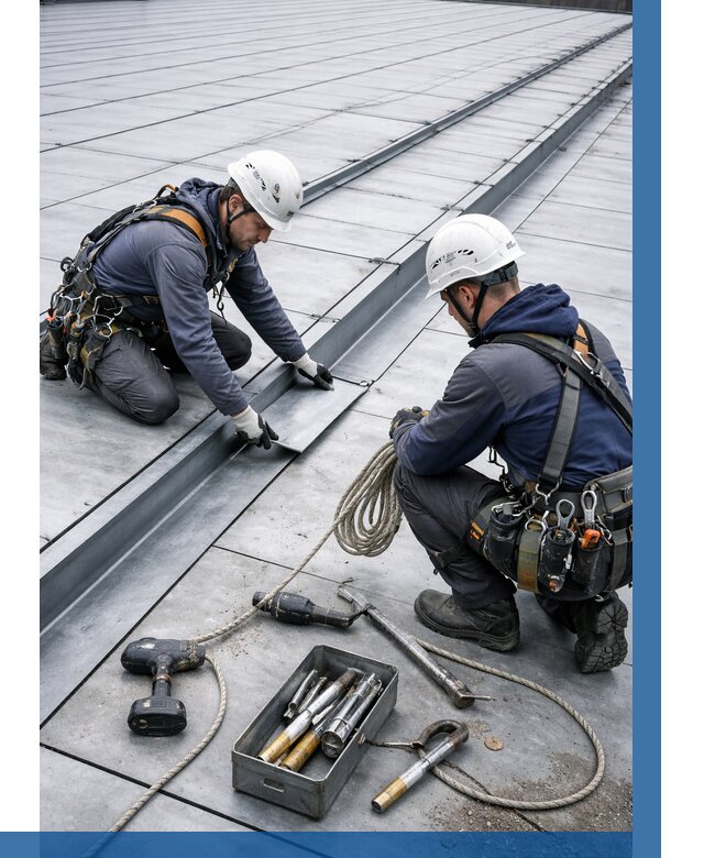 Ремонт фальцевой кровли в Сальске от 712 р. | ВЫСОТНИК-Слс