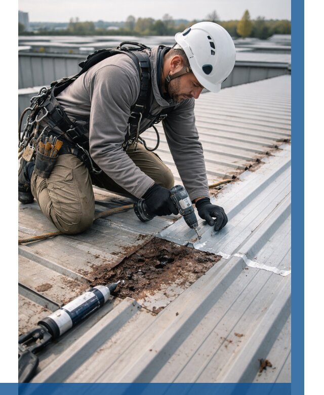 Ремонт профнастила на кровле в Сальске от 712 р. | ВЫСОТНИК-Слс