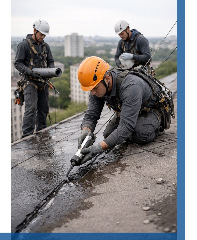Устранение протечек кровли в Сальске от 12202 р. | ВЫСОТНИК-Слс