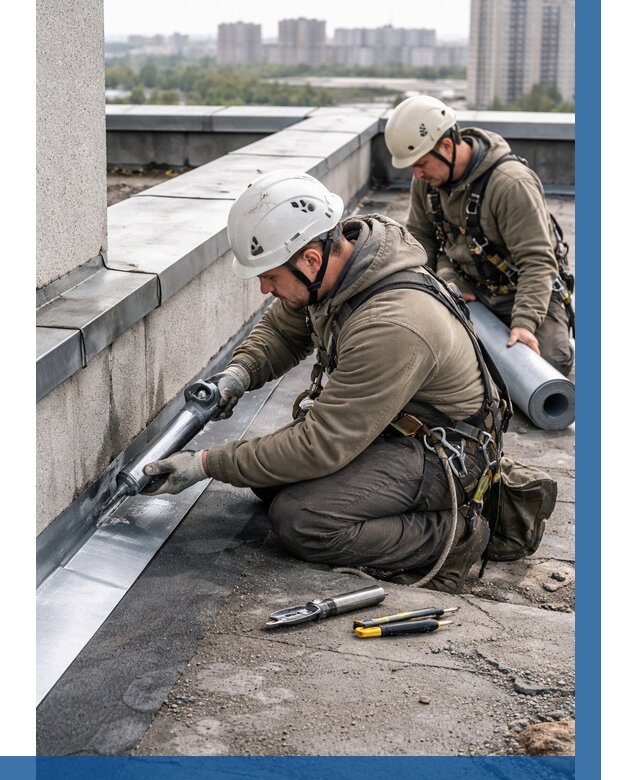 Ремонт кровельных примыканий в Сальске от 1220 р. | ВЫСОТНИК-Слс