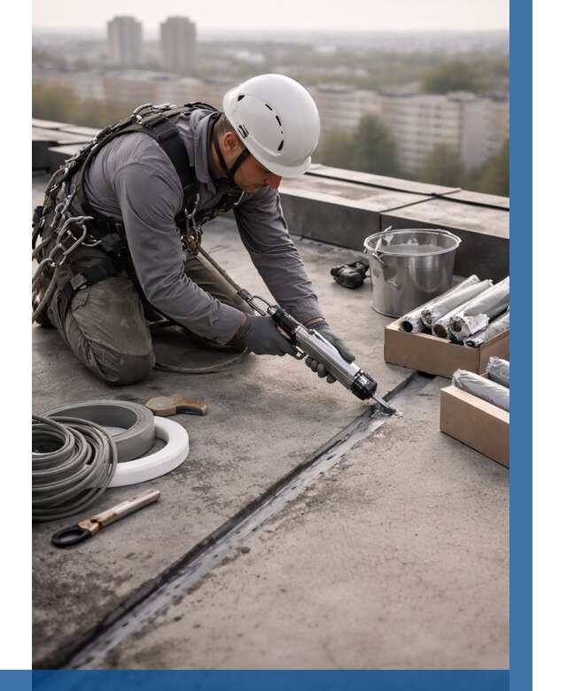 Герметизация швов кровли в Сальске от 458 р./м2 | ВЫСОТНИК-Слс