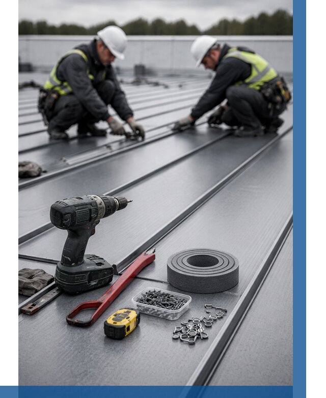 Монтаж фальцевой кровли в Сальске от 1830 р. | ВЫСОТНИК-Слс