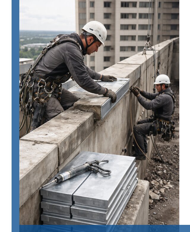 Замена парапетных крышек и установка новых в Сальске
