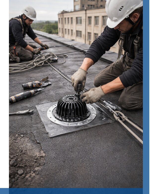 Установка водосточных воронок в Сальске цена от 3559 р. | ВЫСОТНИК-Слс