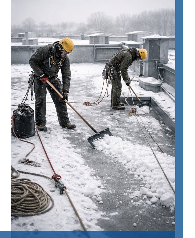 Очистка крыши от снега в Сальске от 7626 р. | ВЫСОТНИК-Слс