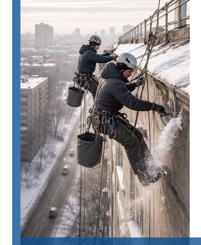 Очистка карнизов от снега в Сальске профессионально и безопасно