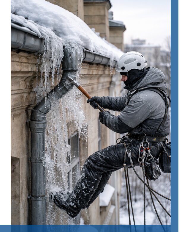 Очистка водостоков от льда в Сальске от 3559 р. | ВЫСОТНИК-Слс