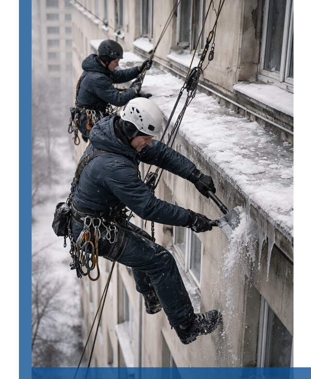 Удаление наледи и сосулек с карнизов в Сальске профессионально