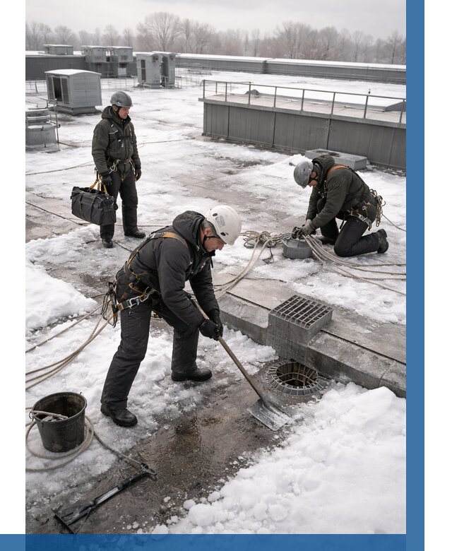 Абонентское обслуживание кровли зимой в Сальске от 8134 р. | ВЫСОТНИК-Слс