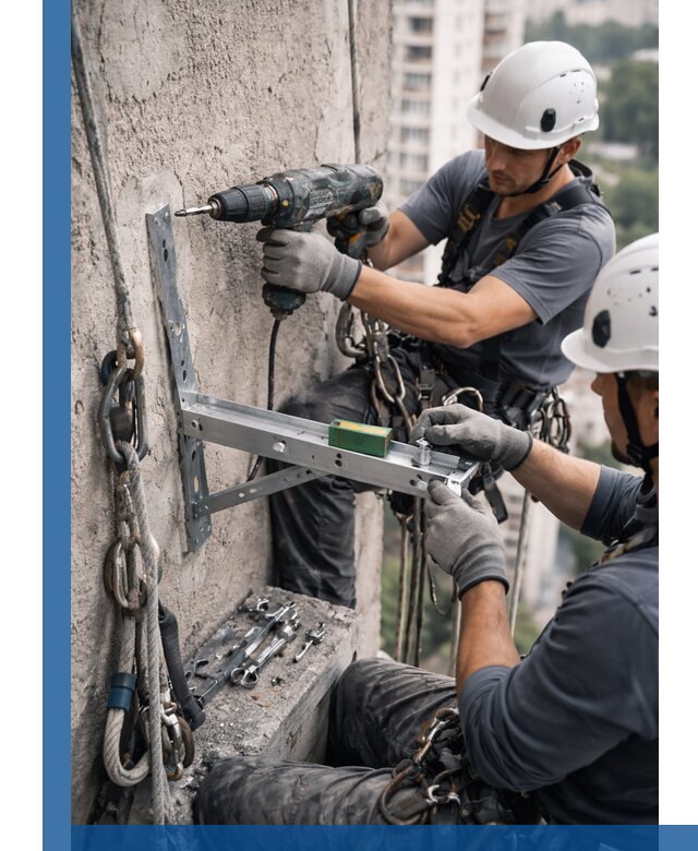 Установка кронштейнов кондиционера и крепежа в Сальске