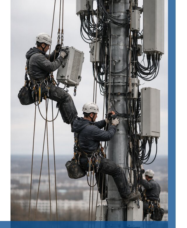 Монтаж оборудования связи на мачте в Сальске от 7626 р. | ВЫСОТНИК-Слс