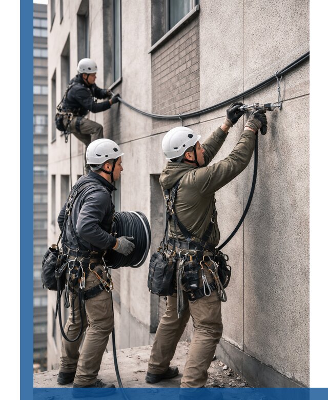 Прокладка кабеля по фасаду в Сальске, профессиональный монтаж