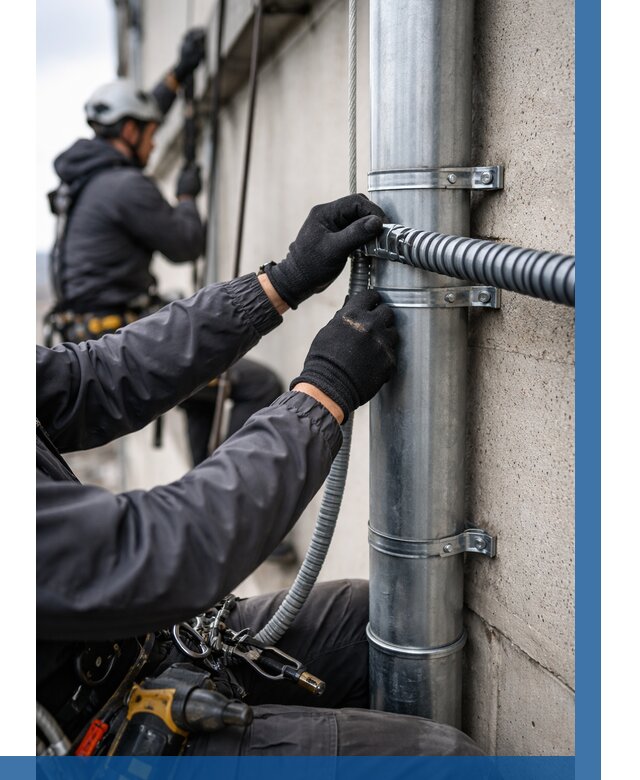 Монтаж гофры для кабеля в Сальске от 305 р. | ВЫСОТНИК-Слс