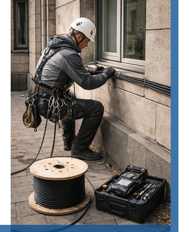 Прокладка оптоволоконного кабеля в Сальске от 813 р. | ВЫСОТНИК-Слс