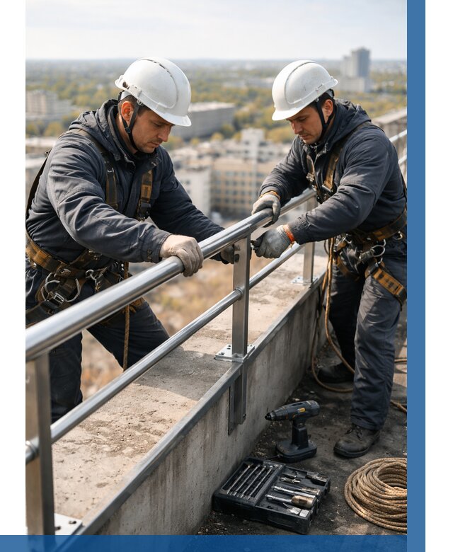 Монтаж перил на высоте в Сальске от 2542 р. | ВЫСОТНИК-Слс