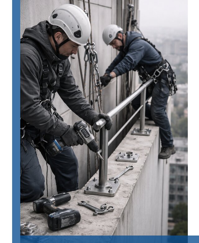 Монтаж перил на высоте в Сальске для жилых и промобъектов