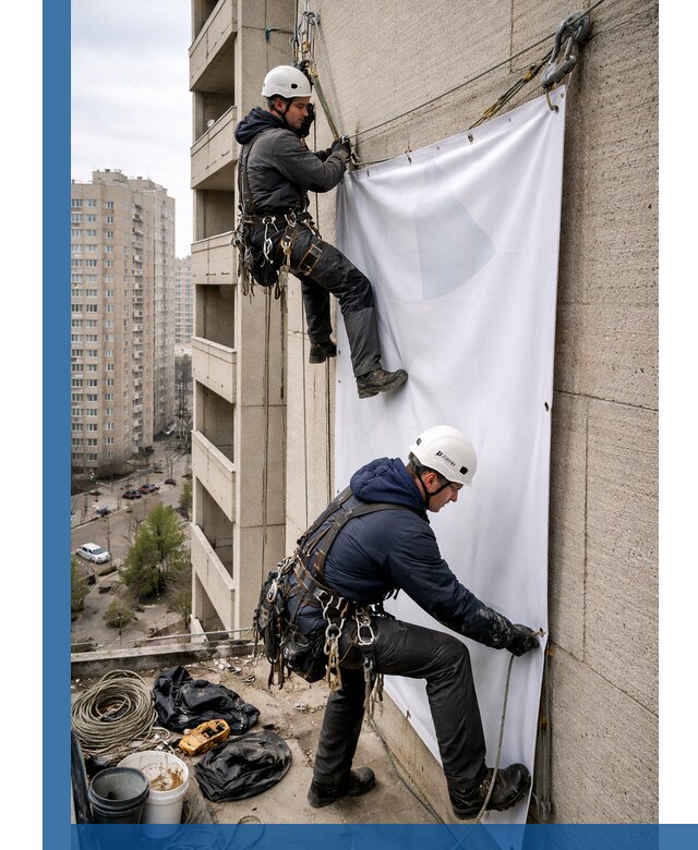 Профессиональный монтаж баннеров на фасаде в Сальске