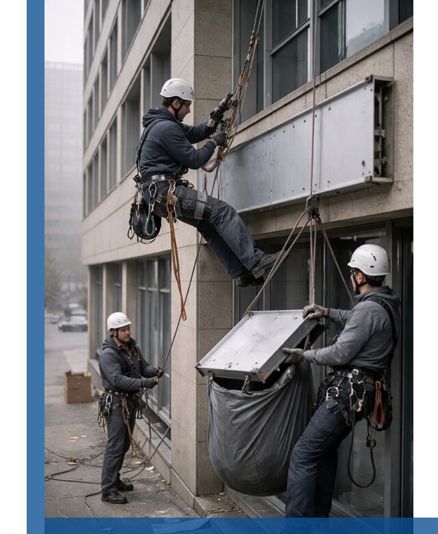 Демонтаж рекламной вывески с высотными работами в Сальске