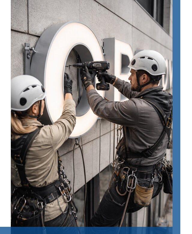 Монтаж световых букв в Сальске от 3050 р. под ключ ВЫСОТНИК-Слс