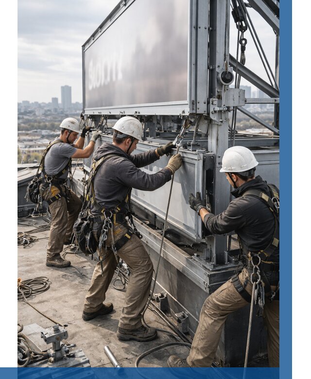 Монтаж крышной рекламной конструкции в Сальске от 61008 р.|ВЫСОТНИК-Слс