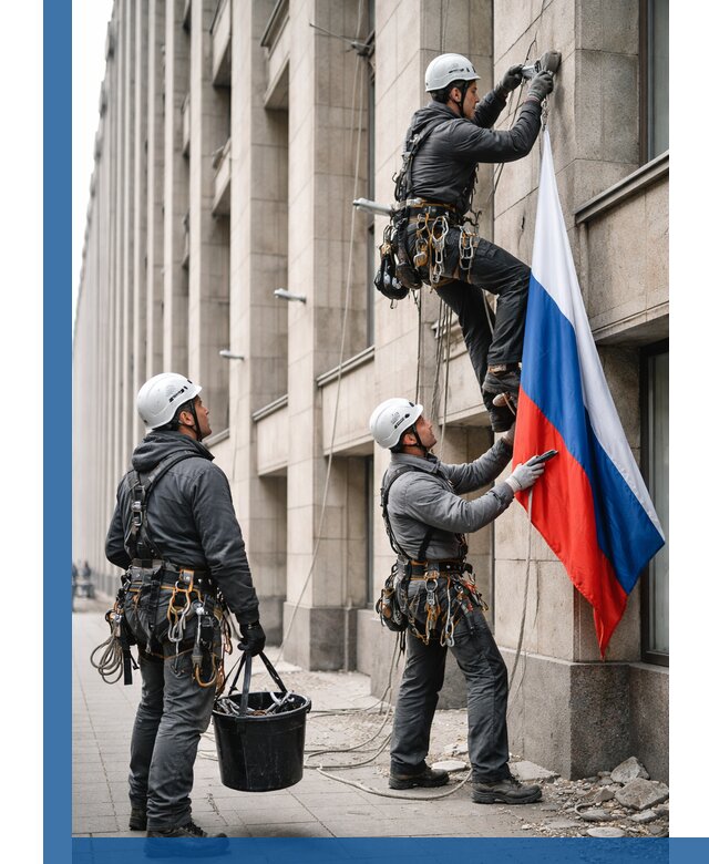 Профессиональная установка флагов на фасаде в Сальске